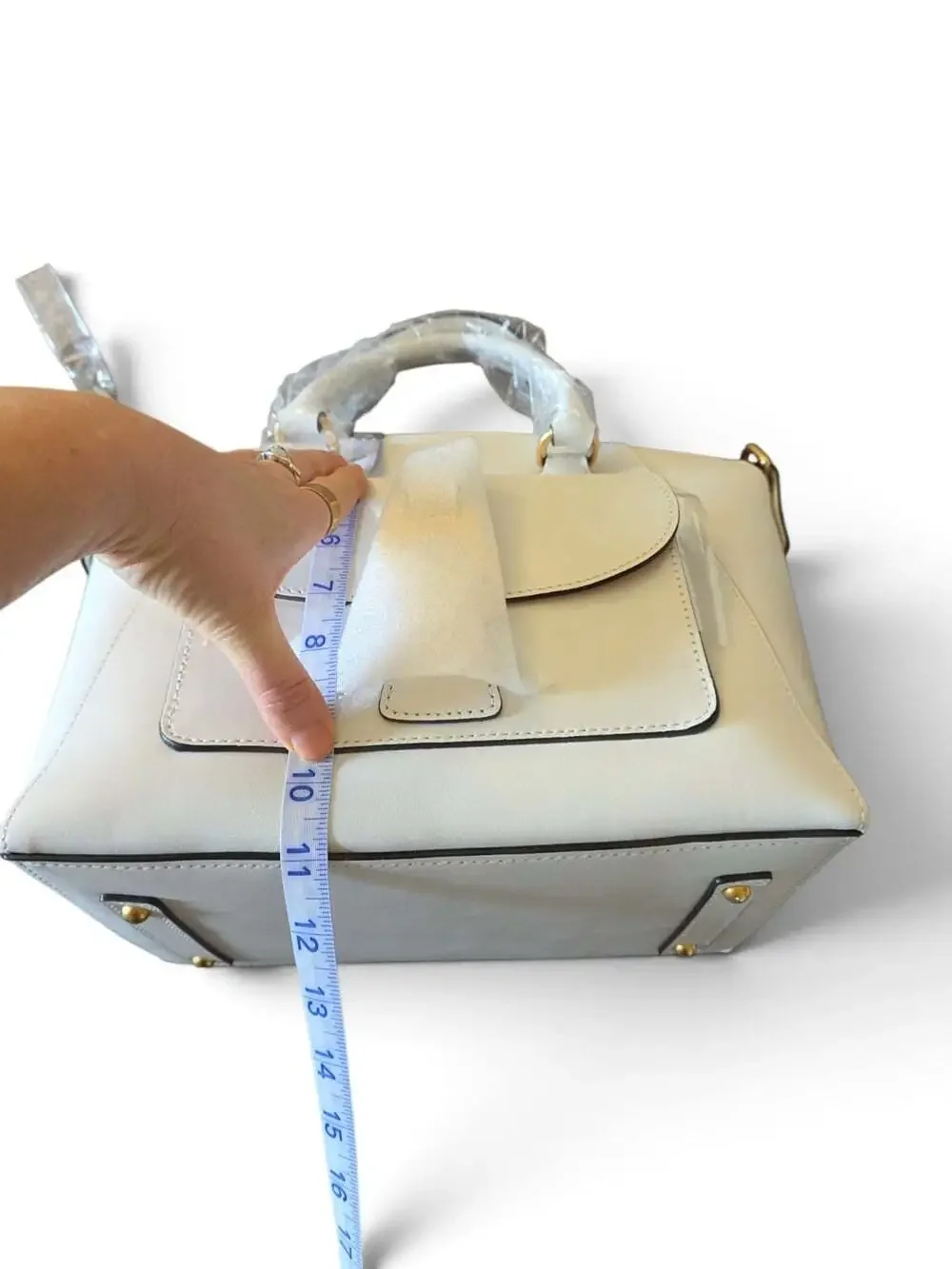 Dooney & Bourke Naomi Satchel White Leather Gold Hardware NWT BEMER1379